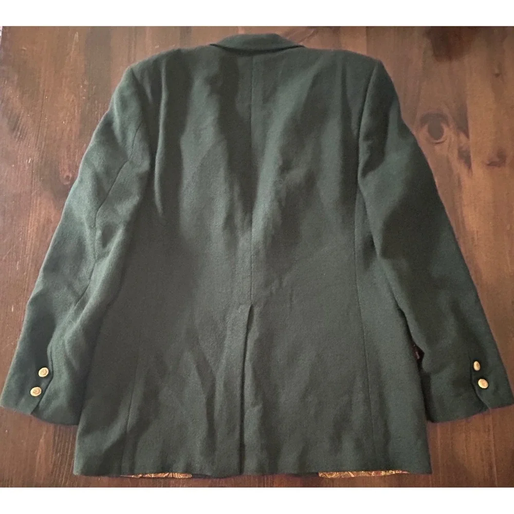 Vintage American Craftsmen Blazer Union Made USA Green 100% Pure Virgin Wool 70s
